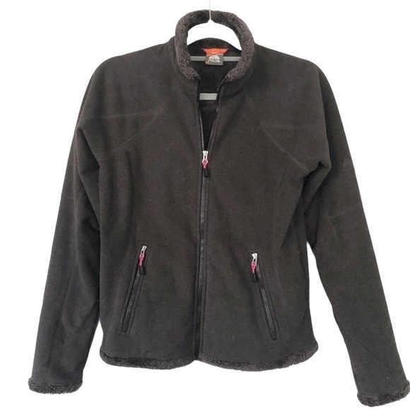 Nike ACG Fleece Thermal Sherpa Jacket Full Zip Faux Fur Lined Gray Pink Small - Picture 1 of 10